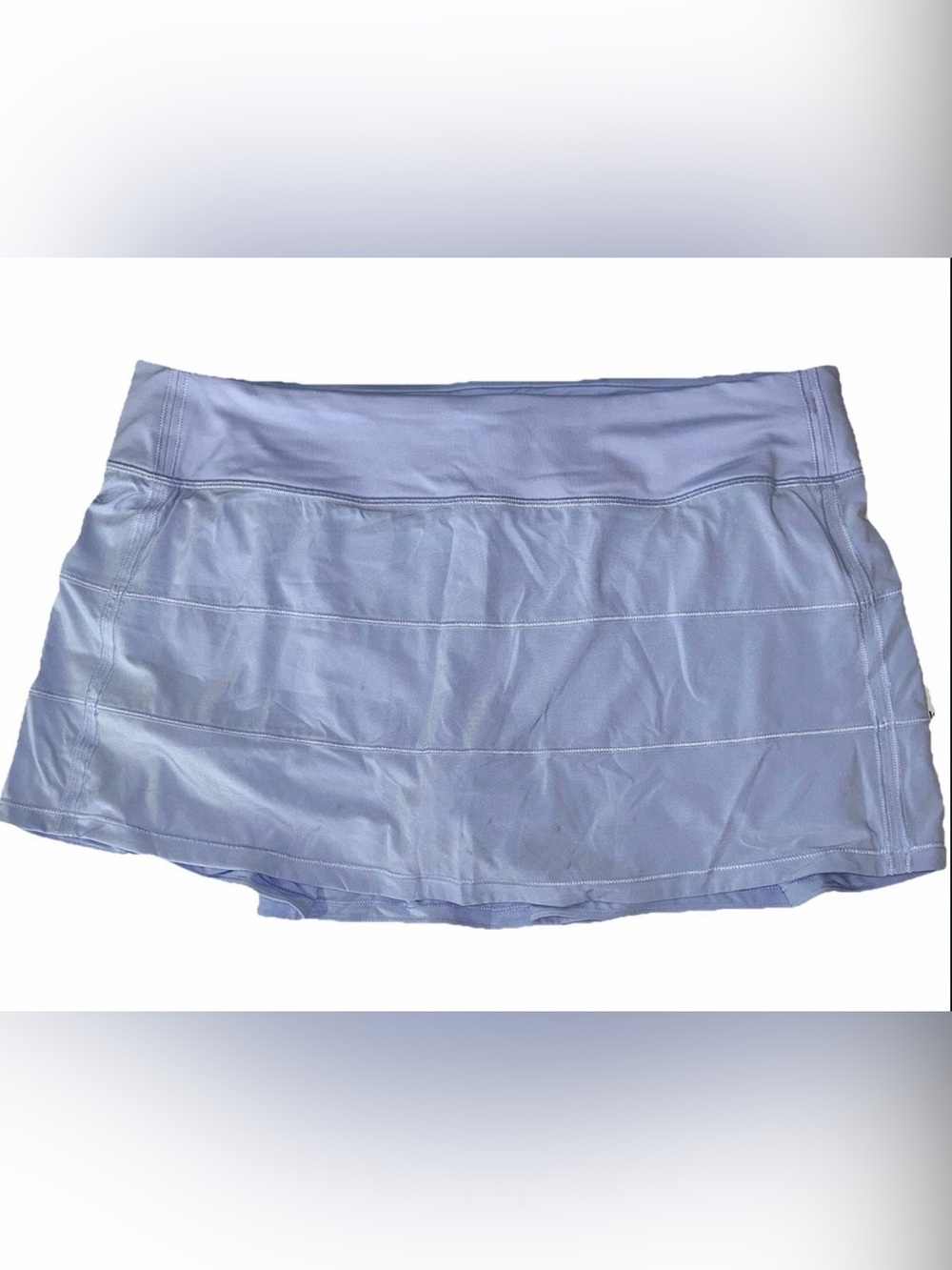 NWT LULULEMON SIZE 12 PACE RIVAL MID RISE 3” SKIRT LINED AUTHENTIC PASTEL BLUE
